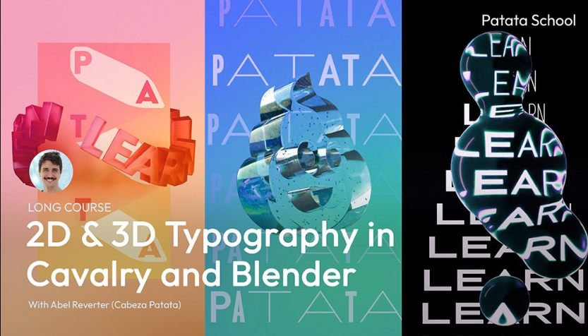 Patata School – 2D & 3D Typography in Cavalry and Blender