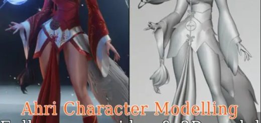 Artstation Ahri Character Modeling – Blender 3.0 – Full Process video & 3D model