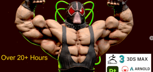 Artstation – Zbrush, 3ds Max, Substance 3d Painter, Bane Bust Creation Course